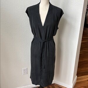 pas de calais Tencel Blend Midi Dress – Minimalist Japanese Design Size Medium